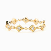 Gold Star Diamond Eternity Ring with natural white diamonds, G color SI clarity, ethically sourced solid gold band