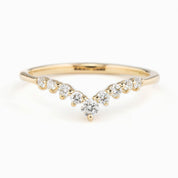 Lily's Tiara Ring with natural white diamonds set in ethically sourced solid gold, handmade and authentic design.