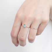 Nina Ring with 1.04ct light green Montana sapphire in recycled 14k gold, handmade and one of a kind by Envero Jewelry