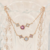 Moon & Star Birthstone Necklace