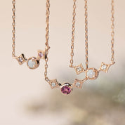 Moon & Star Birthstone Necklace