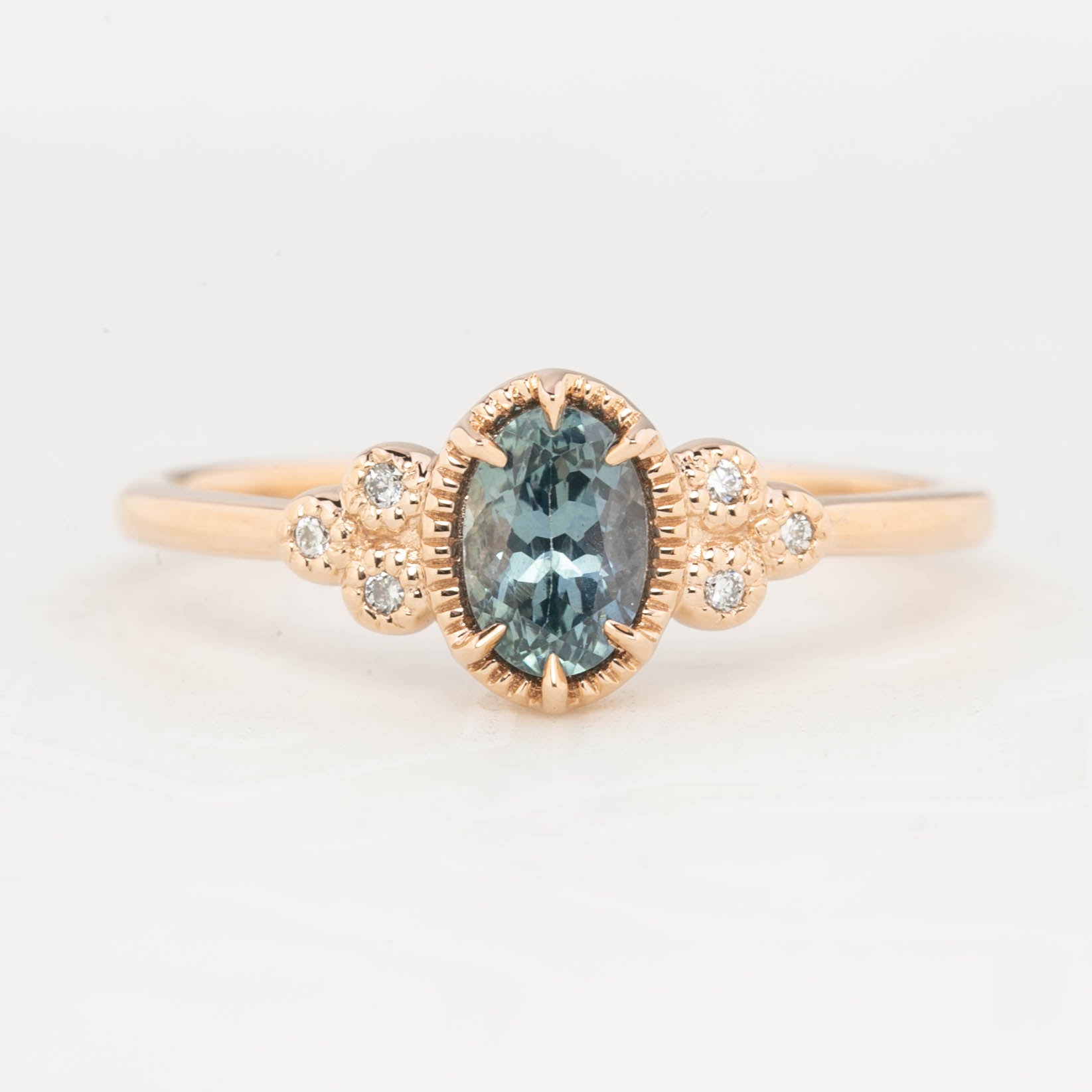 Celine Ring, 0.60ct Montana Sapphire, oval shape gemstone