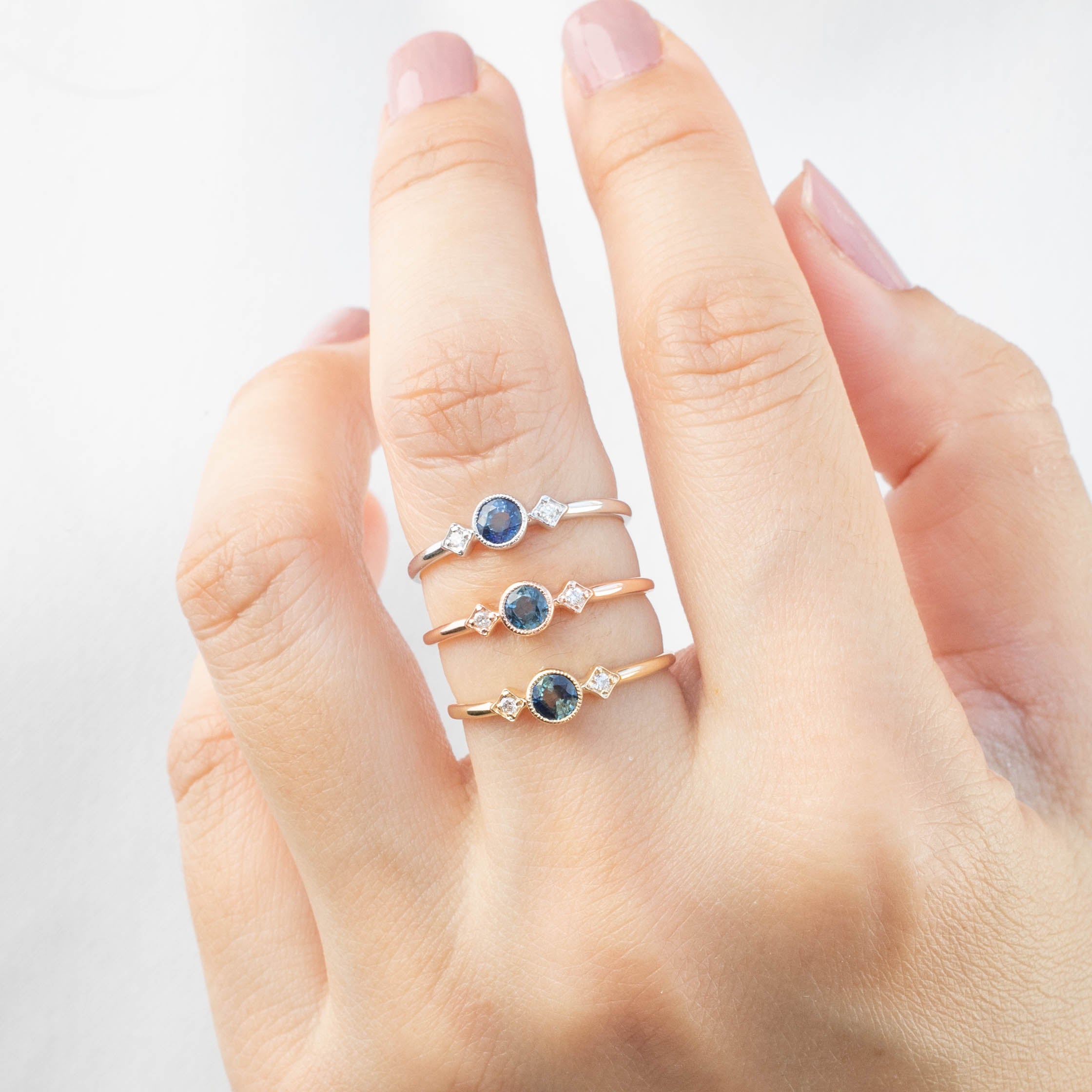 Moon & Star Ring, 0.35ct Queensland Sapphire of your choice