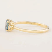 Lena Ring with 1ct Blue Montana Sapphire in recycled 14k gold, handmade and one of a kind by Envero Jewelry