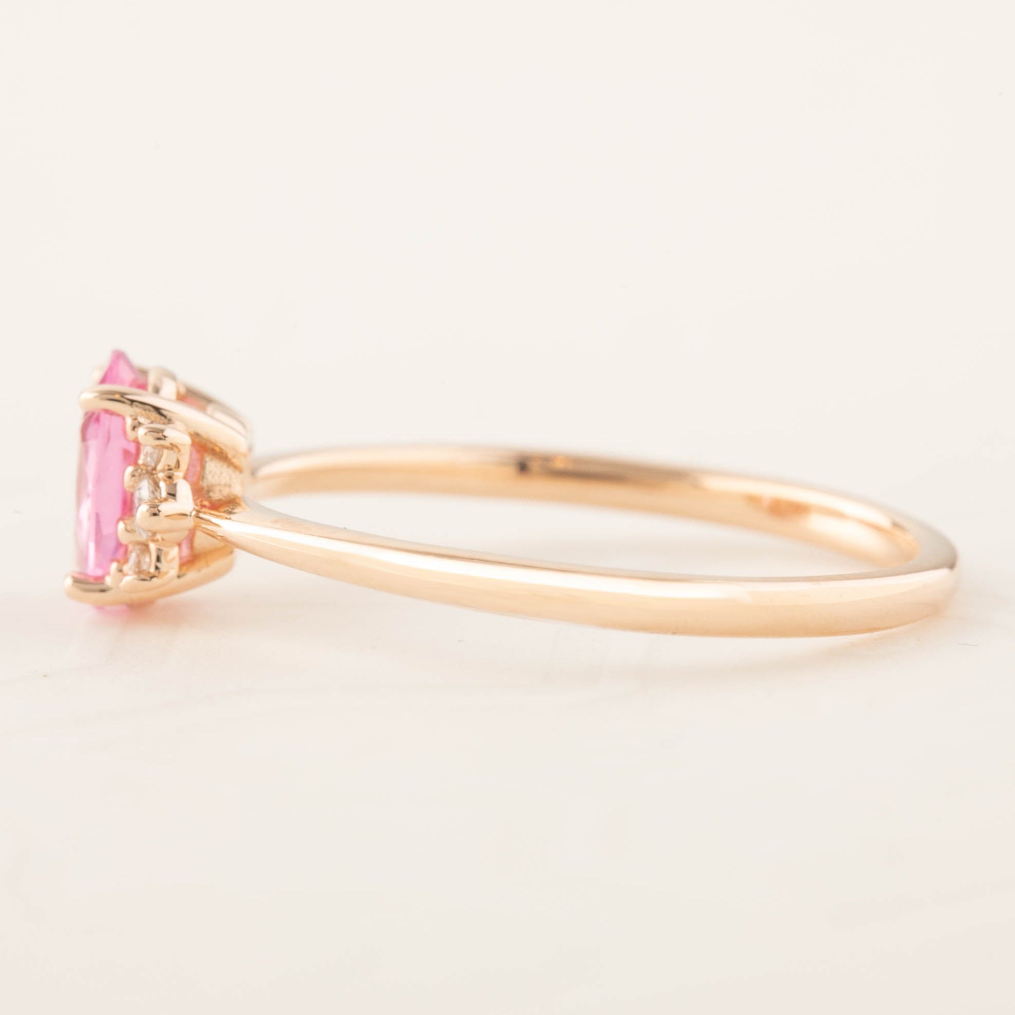 Lena Ring, 0.70ct Pink Sapphire, oval shape gemstone
