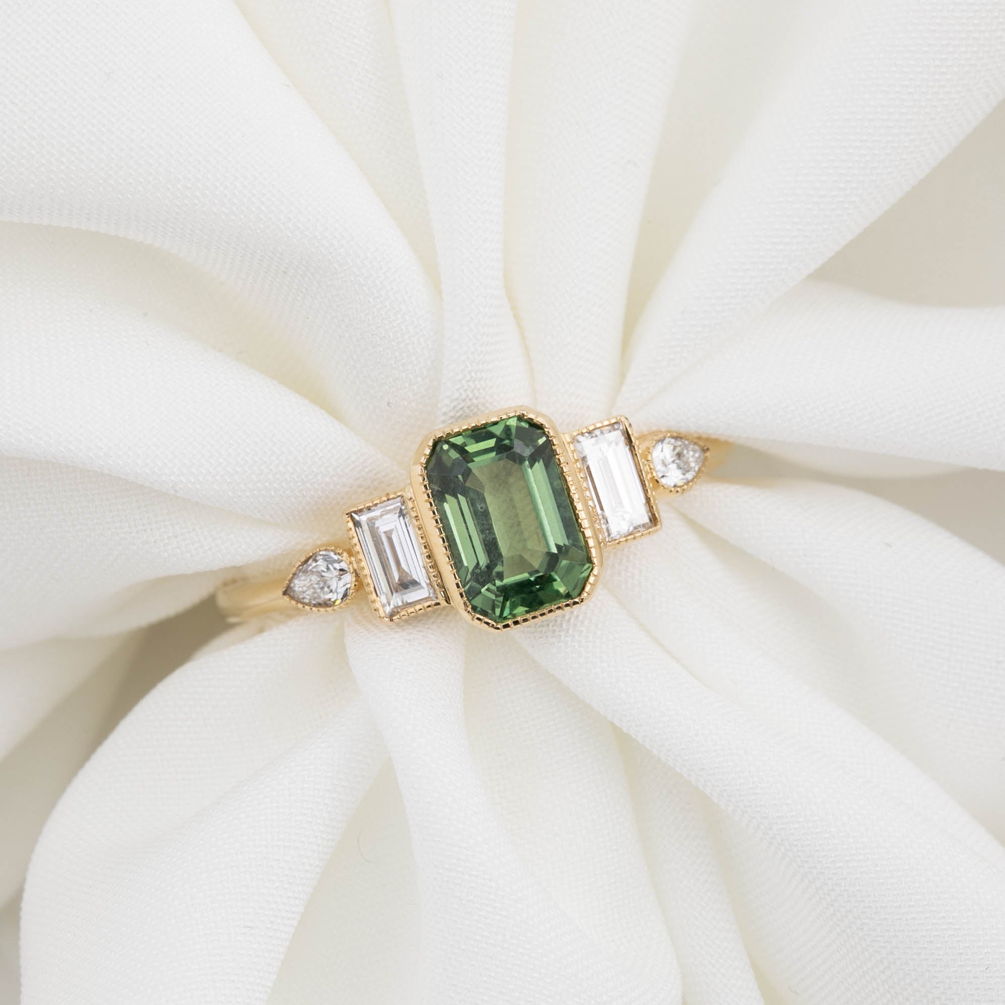Edith Ring, 1.43/1.39ct Madagascar Sapphire