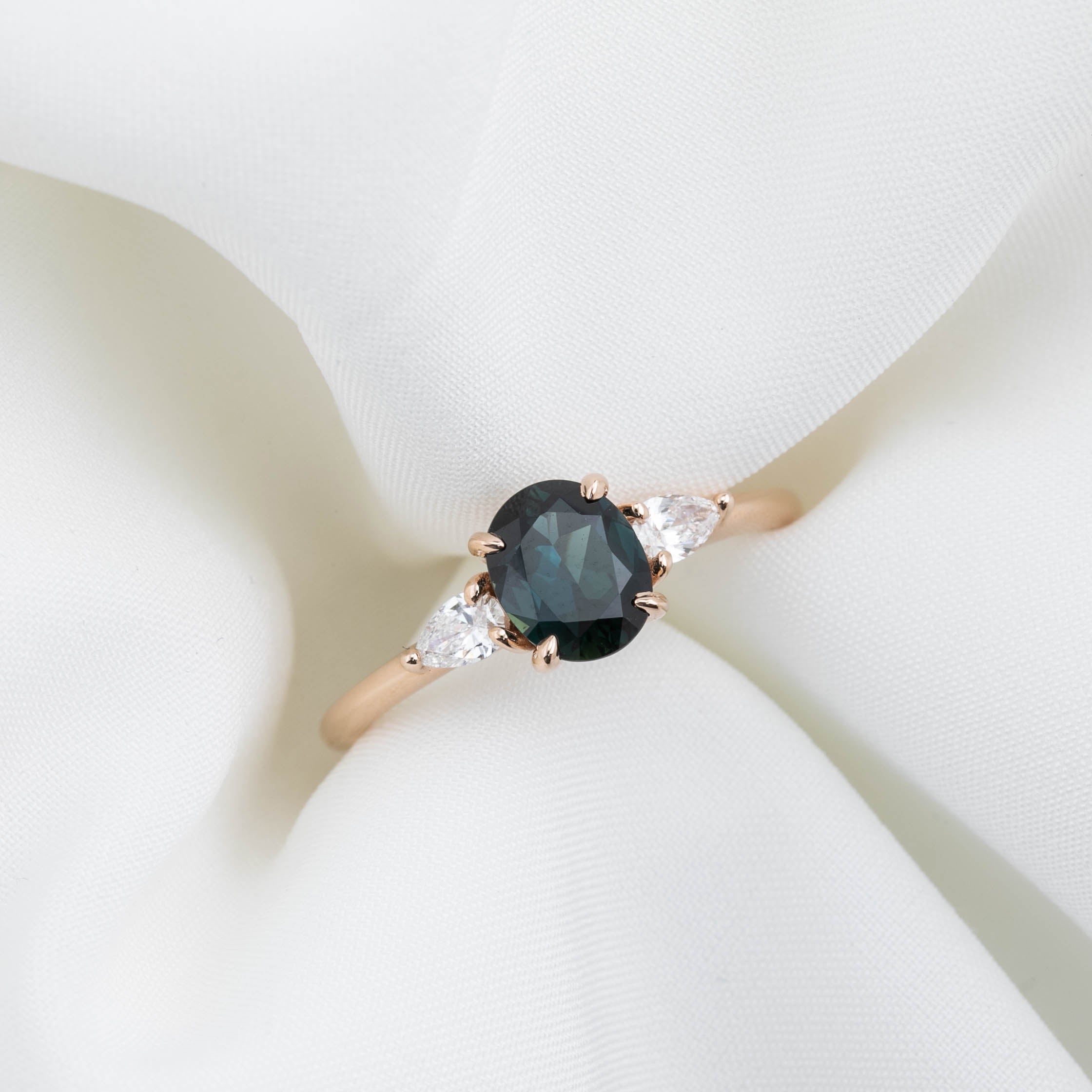 Olivia Ring, 1.2ct Queensland Sapphire, oval shape gemstone