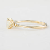 Estel Fleur Four Prongs Ring with 0.90ct white Montana sapphire in recycled 14k gold, handmade and one of a kind.