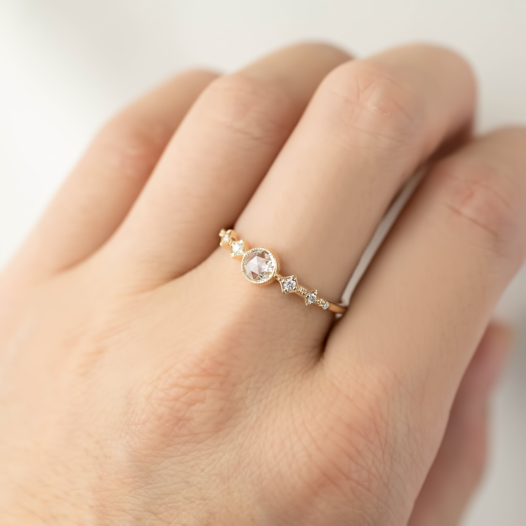 Celeste Ring, 4mm Rose Cut Diamond