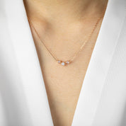 Moon & Star Birthstone Necklace