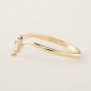 Side view of Gloria Ring featuring natural white diamonds on an ethically sourced solid gold band