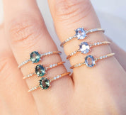 Eloise Ring, 0.40ct Unheated Sapphire, oval shape gemstone