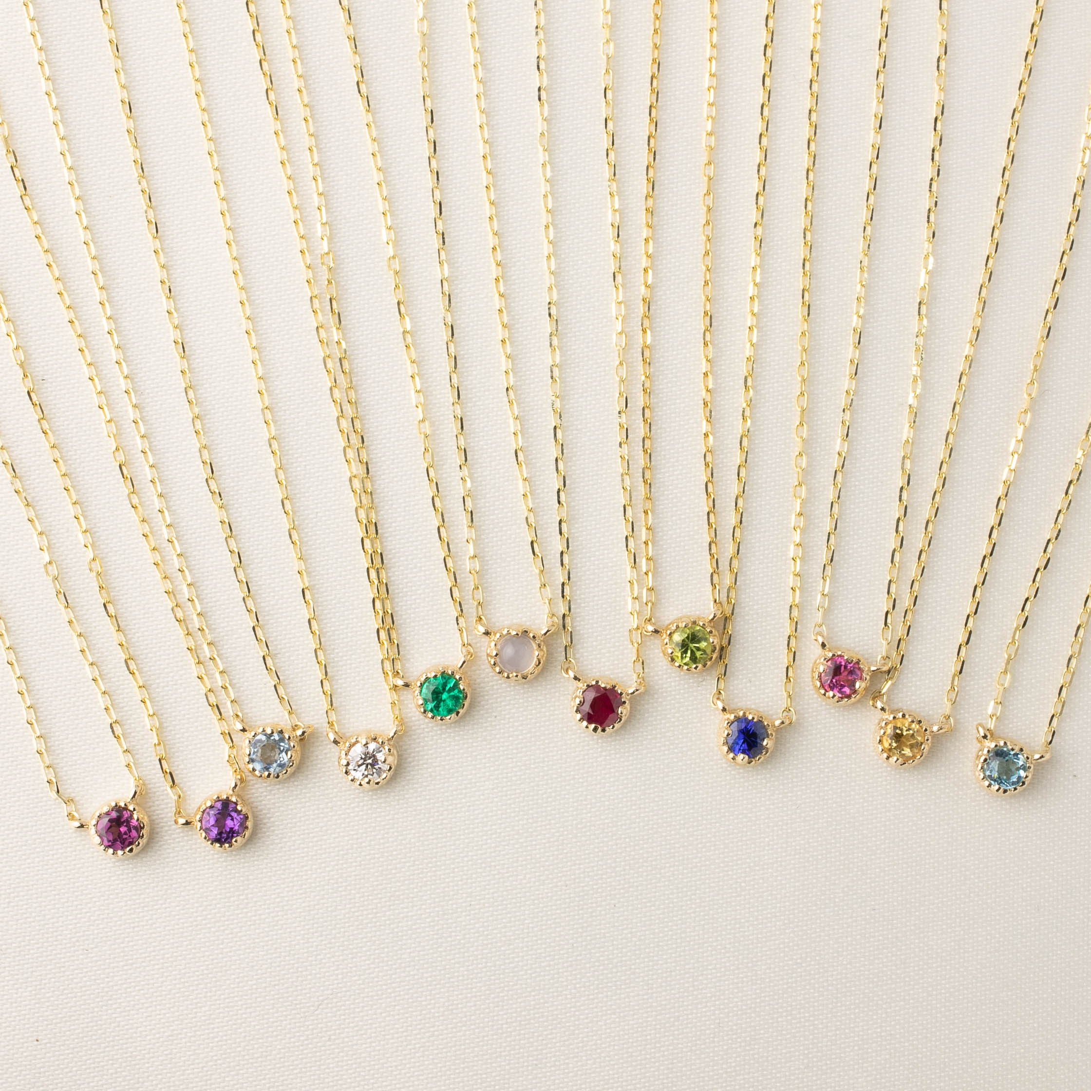 Dahlia Birthstone Solitaire Necklace