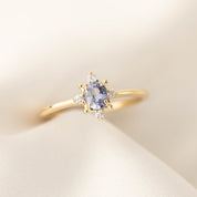Victoria Ring, 0.40ct Unheated Sapphire, oval shape gemstone