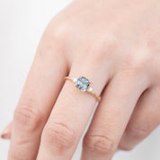 Estel Ring Cushion Cut Gray Spinel, 14k Yellow gold