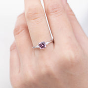Estel Ring 1.08ct Cushion Cut Pink Spinel, 14k White Gold (One of a kind)