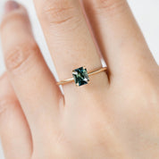 Jane Ring - 1.21ct Emerald Cut Parti Teal Blue Green Australian Sapphire (One of a kind)