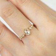 Stella Ring, 0.30ct Oval Rose Cut Diamond