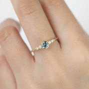 Estel Fleur Six Prongs Ring - 0.55ct Light Blue Montana Sapphire (One of a kind)