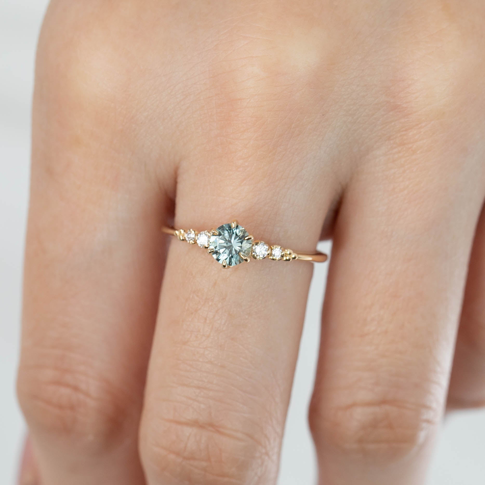 Estel Fleur Six Prongs Ring - 0.55ct Light Blue Montana Sapphire (One of a kind)