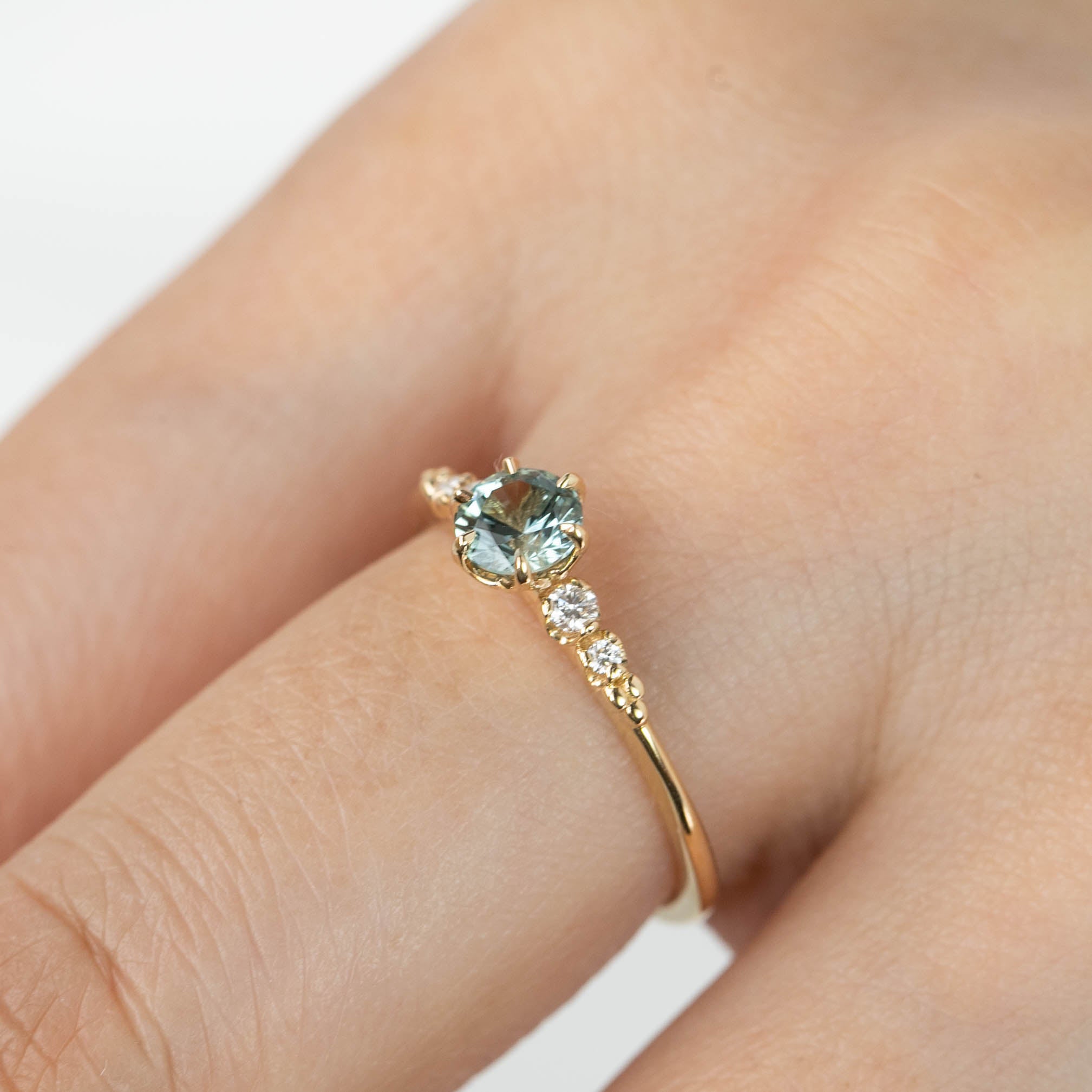 Estel Fleur Six Prongs Ring - 0.55ct Light Blue Montana Sapphire (One of a kind)