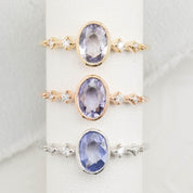 Celeste Ring, Madagascar Sapphire of your choice, oval shape gemstone