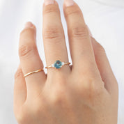Emilie Ring - 0.95ct Blue Green Montana Sapphire (One of a kind)
