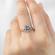 Charlene Ring, 0.92ct Blue Green Montana Sapphire