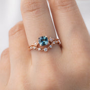 Charlene Ring, 0.92ct Blue Green Montana Sapphire