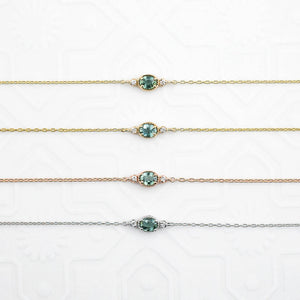 Three-Stone Bracelet, Unheated Madagascar Sapphire