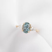 Olivia Grand Ring, Light Blue Green Montana Sapphire