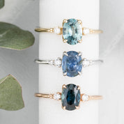 Estel Ring 1.09ct Light Blue Green Oval Montana Sapphire, 14K Yellow Gold (One of a kind)