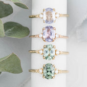 Estel Ring 1.28ct Light Blue Green Oval Montana Sapphire, 14K Yellow Gold (One of a kind)