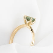 Floryn Ring 1.46ct Light Green Round Montana Sapphire, 14K Yellow Gold (One of a kind)