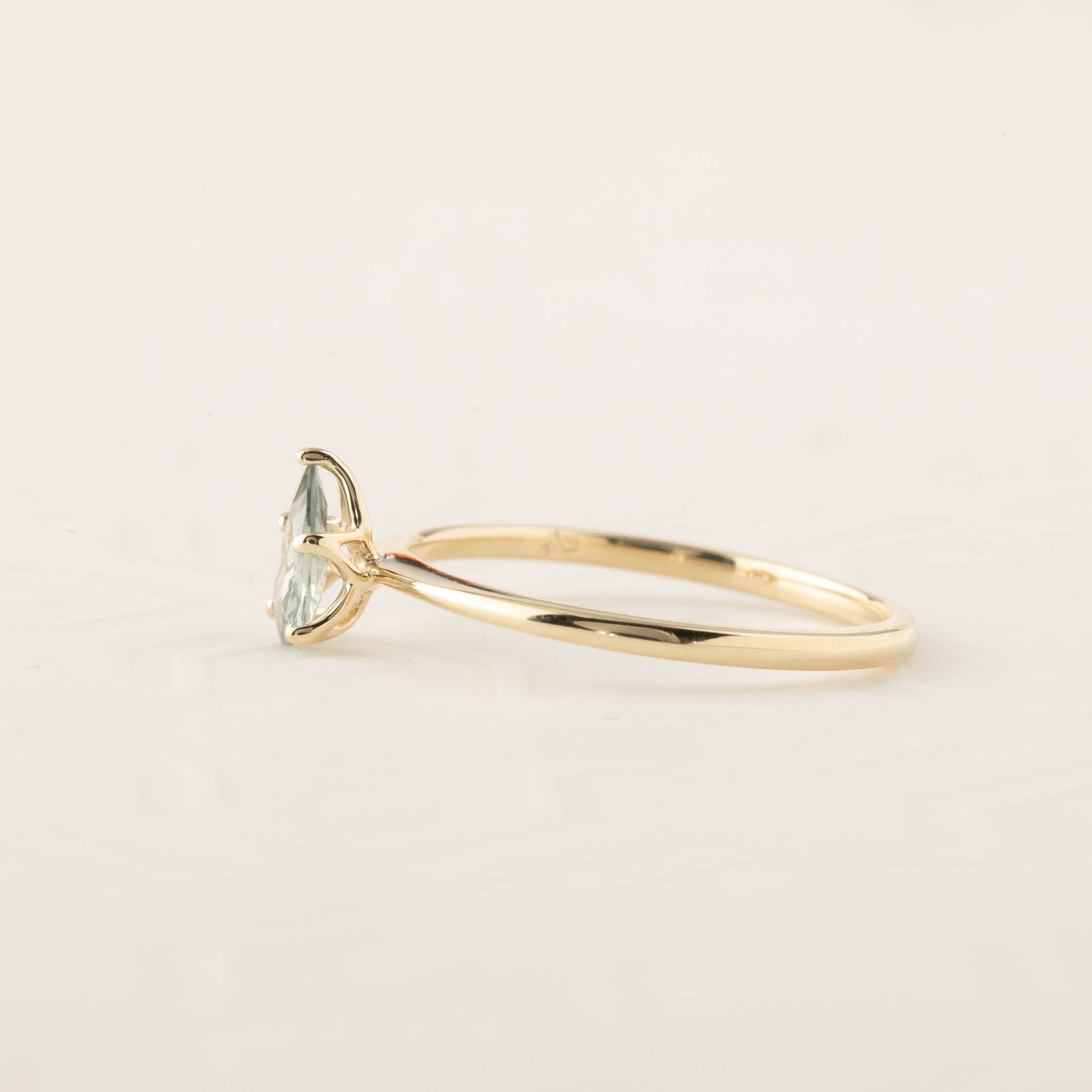 Sara Ring with 0.50ct unheated Madagascar sapphire in five-prong setting on recycled 14k yellow gold band