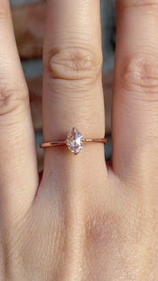 Alice Ring, 0.30ct Oval Rose Cut Diamond