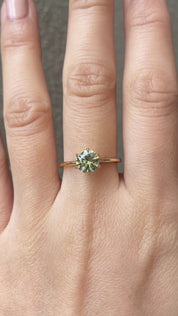 Floryn Ring 1.13ct Parti Green Yellow Montana Sapphire Ring 14K Yellow Gold, One of a kind