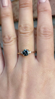 【即日配送】エミリーリング ・1.12ct・加熱モンタナ産グリーンサファイア・K14YG