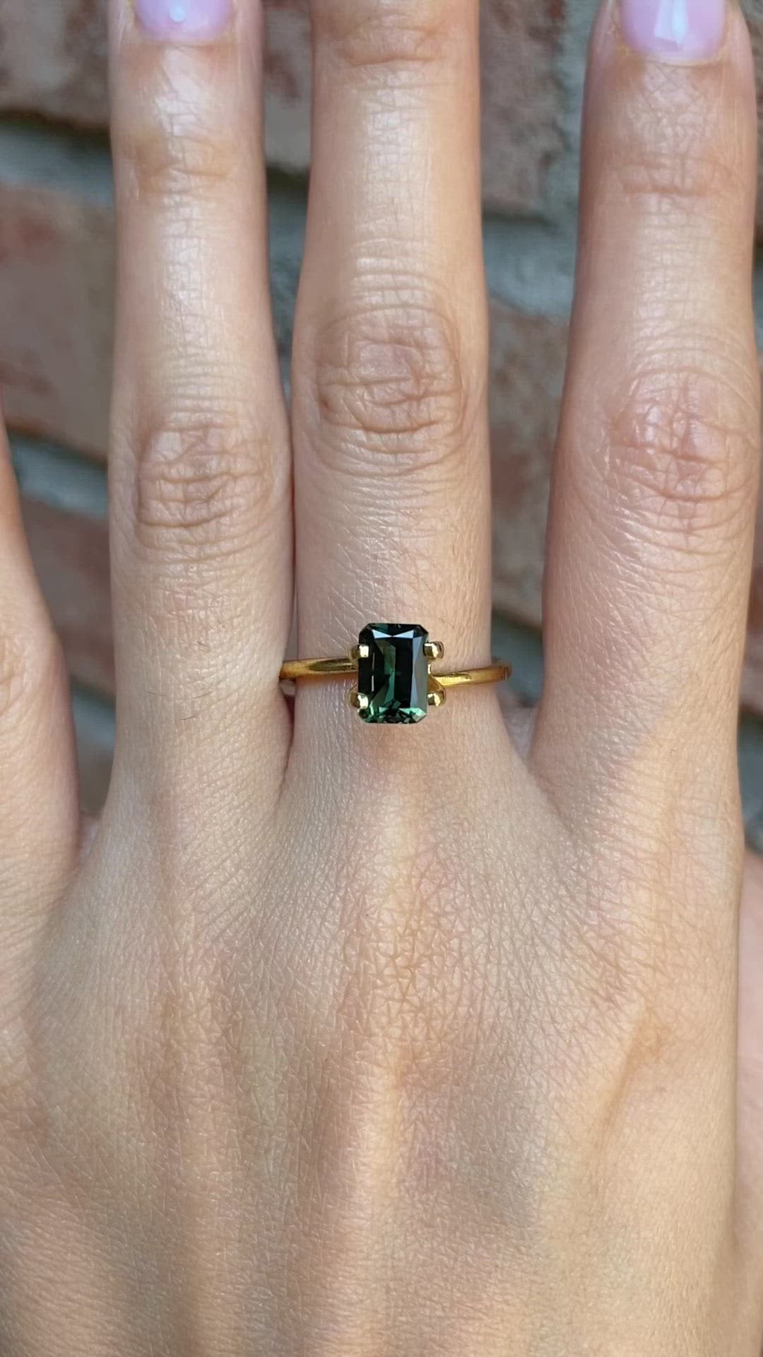 1.25ct Emerald Cut Green Queensland Sapphire