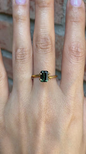 1.25ct Emerald Cut Green Queensland Sapphire