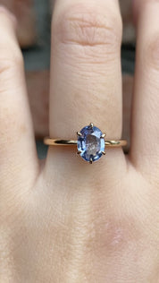 【一点物】フローリンリング ・1.15ct・非加熱ライトブルーサファイア・K14YG