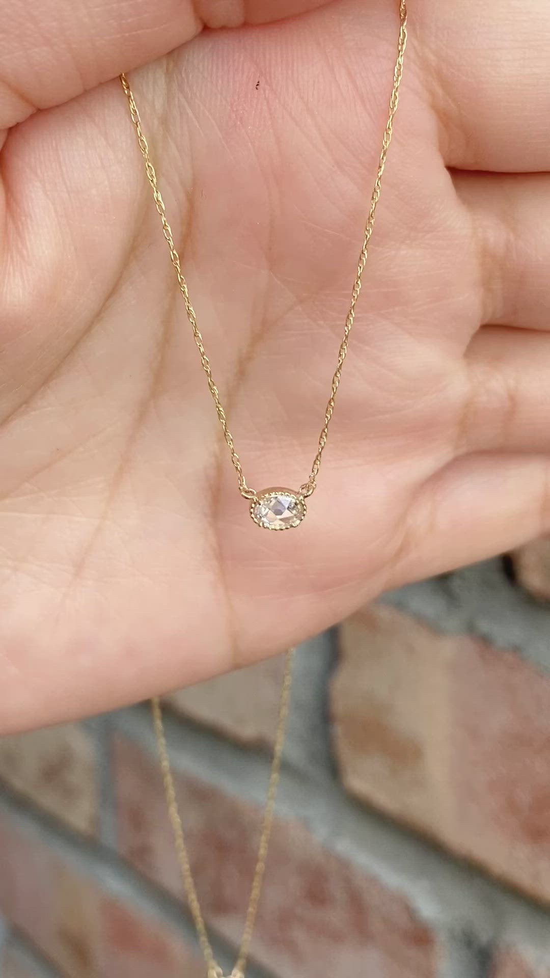 Dahlia 0.19ct Rose Cut Diamond Necklace