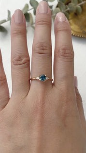 【即日配送】エステルリング ・0.75ct・モンタナ産ブルーグリーンサファイア・K14YG