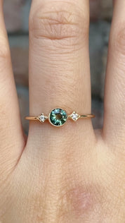 Moon & Star Ring, 0.45ct Sapphire