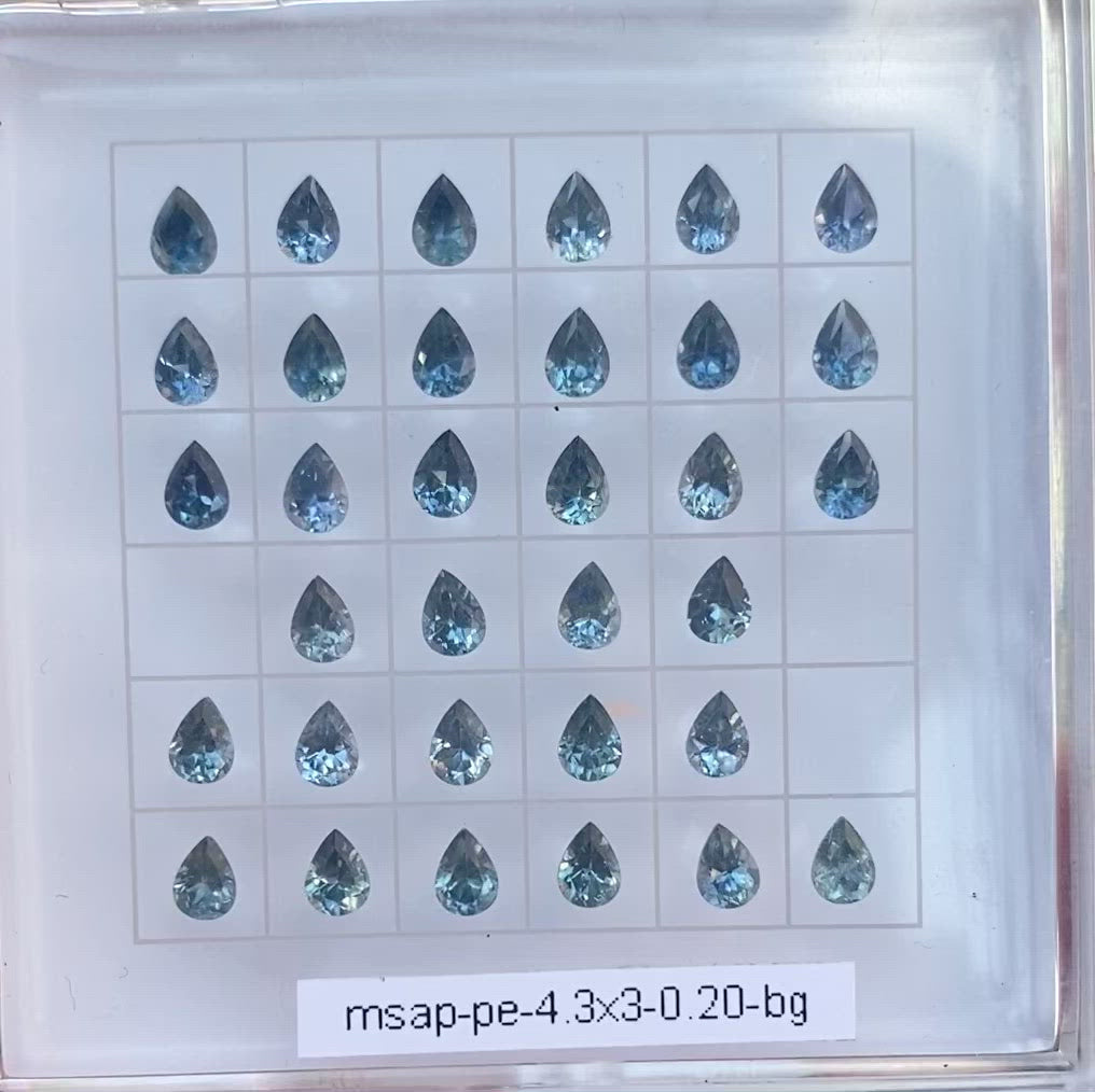 0.20ct Calibrated Pear Montana Sapphires (4.3mm)