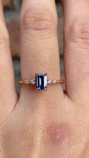 【即日配送】エステルリング ・0.8ct・加熱モンタナ産ブルーサファイア・K14RG