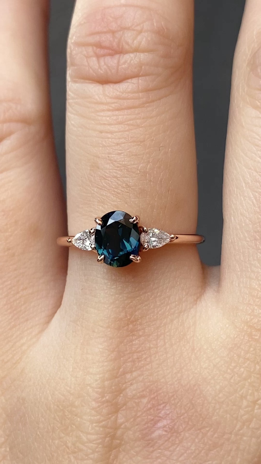Olivia Ring, 1.20ct Teal Blue Queensland Sapphire