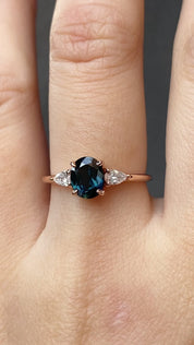 Olivia Ring, 1.20ct Teal Blue Queensland Sapphire