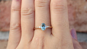 Estel Ring 1.02ct Blue Oval Montana Sapphire, 14k Yellow Gold, GIA Certified (One of a kind)