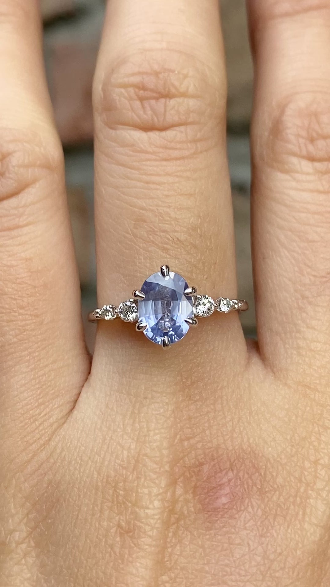 【即日配送】エステルフルールリング ・1.4ct・非加熱ブルーサファイア・K14WG